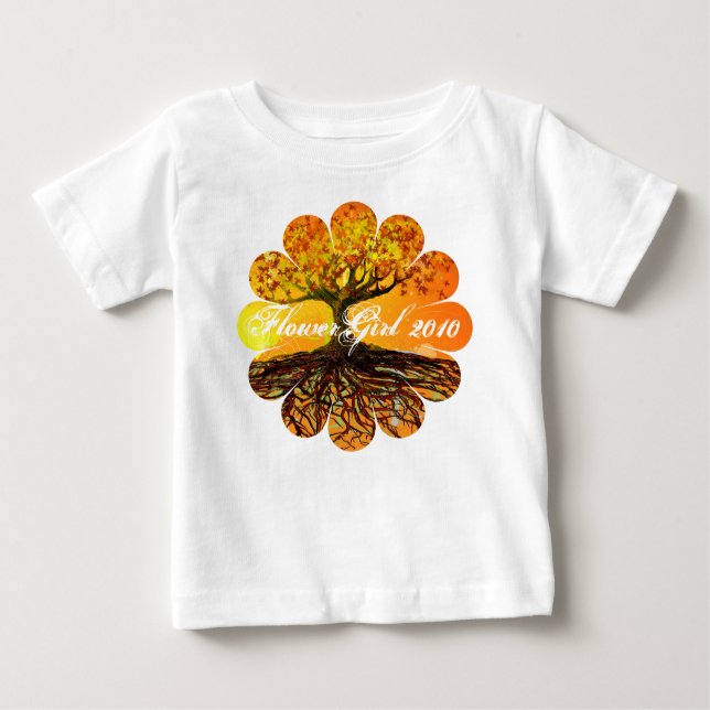 T-shirt Pour Bébé Racines de l'amour Fleur fille personnalisée Année (Devant)