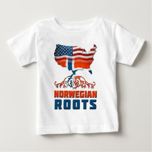 T-shirt Pour Bébé Racines norvégiennes américaines