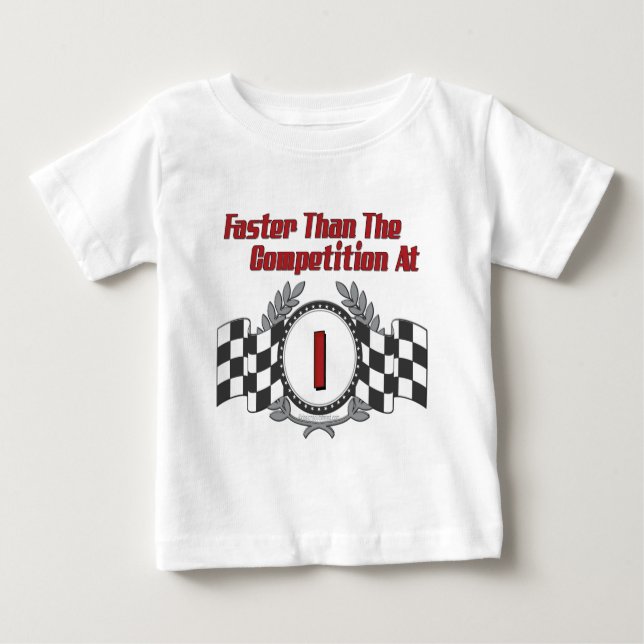 T-shirt Pour Bébé Racing Thème 1er anniversaire (Devant)