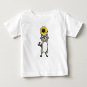 T-shirt Pour Bébé Racoon avec tournesol