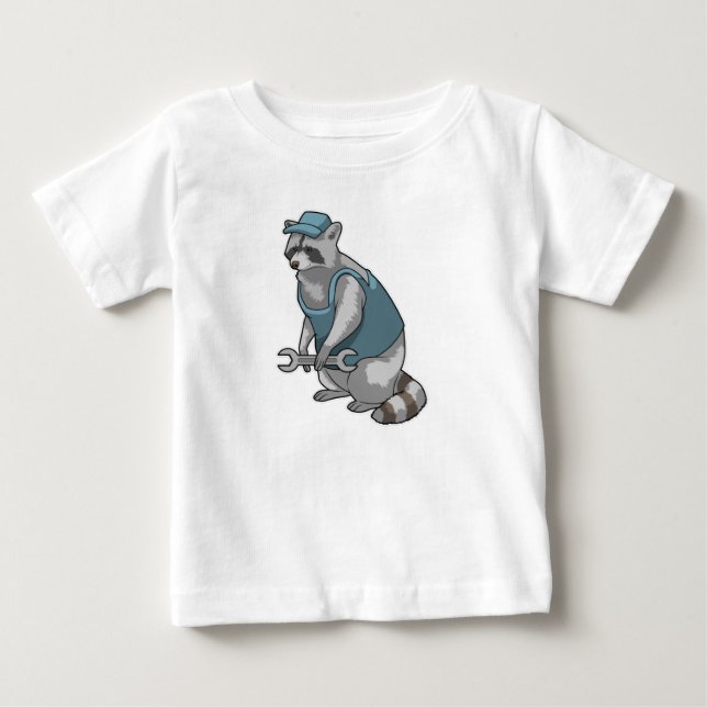 T-shirt Pour Bébé Racoon comme artisan avec une clé (Devant)