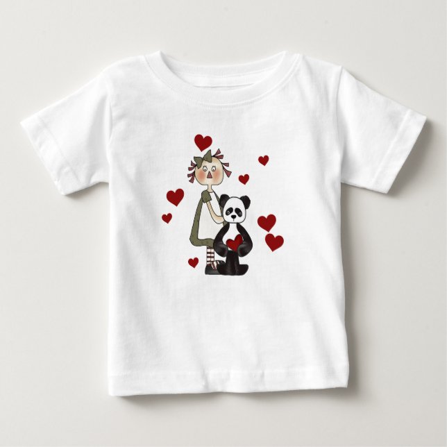 T-shirt Pour Bébé Ragdoll et Valentines de panda (Devant)