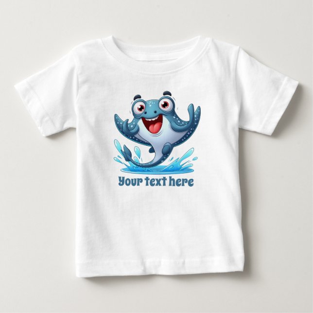 T-shirt Pour Bébé Raie cool unisex plage ajouter du texte (Devant)
