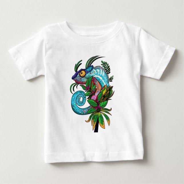 T-shirt Pour Bébé Rainbow Chameleon (Devant)