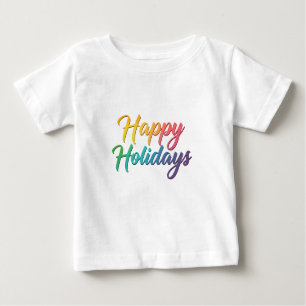 T-shirt Pour Bébé Rainbow Happy Holidays Texte