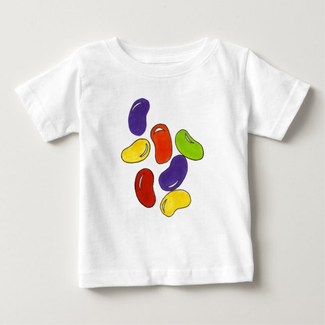 T-shirt Pour Bébé Rainbow Jellybean Jelly Beans Candy Canettes de Pâ (Devant)