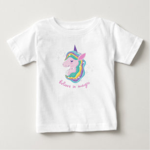T-shirt Pour Bébé Rainbow Unicorn fête d'anniversaire