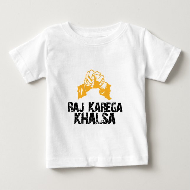 T-shirt Pour Bébé Raj Karega Khalsa (Devant)