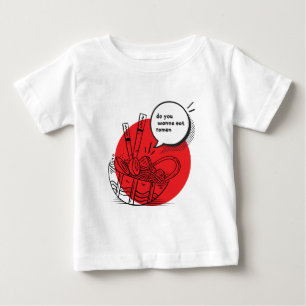 T-shirt Pour Bébé Ramen Kawaii Mignon - Nourriture Japonaise Drôle 