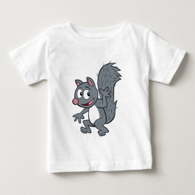 T-shirt Pour Bébé Ranger Rick | Écureuil gris (Devant)