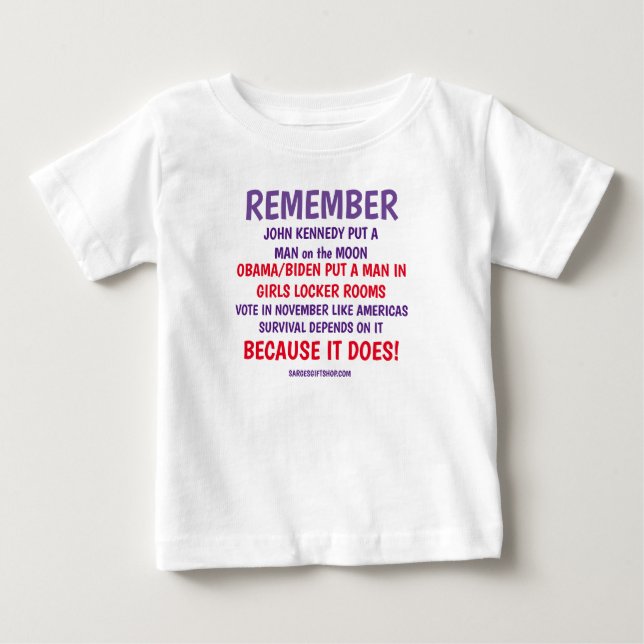 T-SHIRT POUR BÉBÉ RAPPELEZ-VOUS DE VOTER (Devant)