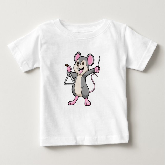 T-shirt Pour Bébé Rat à Musique avec Triangel (Devant)