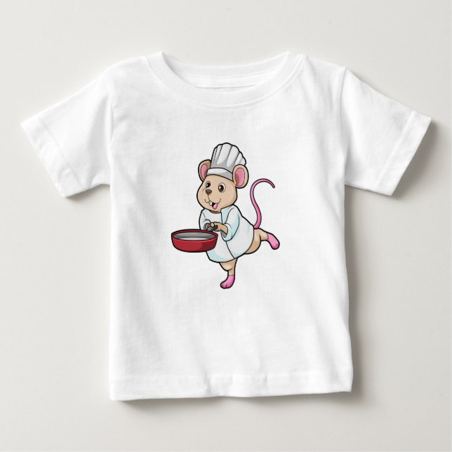 T-shirt Pour Bébé Rat comme Cuire avec Pan & Cuisine casquette (Devant)