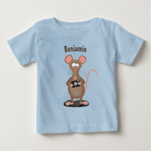 T-shirt Pour Bébé Rat drôle avec dessin animé de la caméra