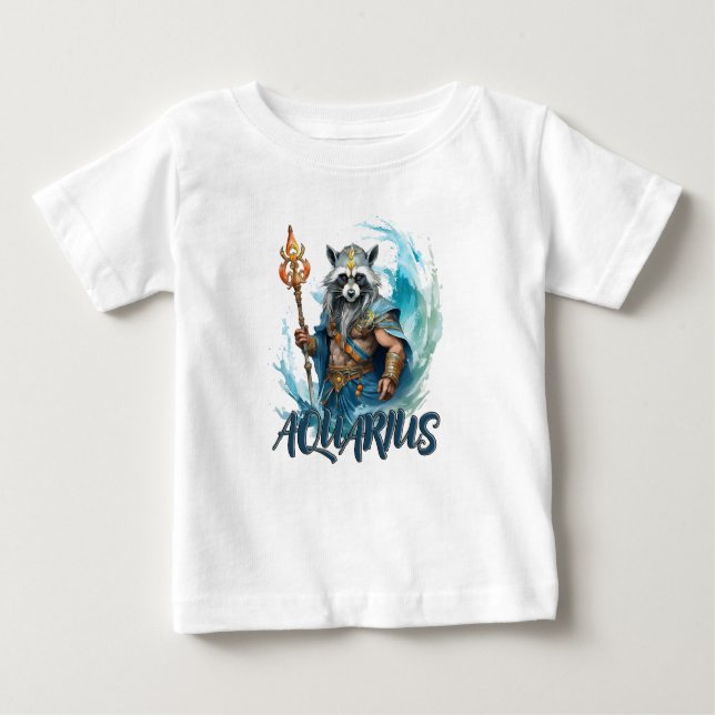 T-shirt Pour Bébé raton laveur Aquarius, signe zodiaque (Devant)