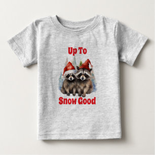 T-shirt Pour Bébé Raton laveur de Noël prêt à faire des bêtises