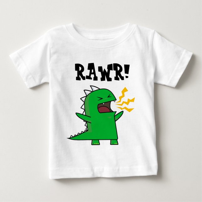 T-shirt Pour Bébé RAWR Dino - personnalisable ! (Devant)