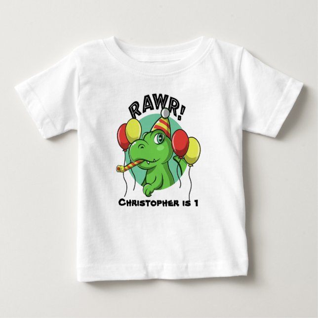 T-shirt Pour Bébé Rawr Dinosaur (Devant)