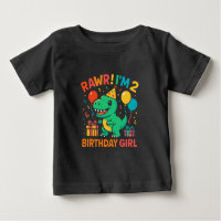 Rawr I'm 2 Dinosaur Birthday Girl