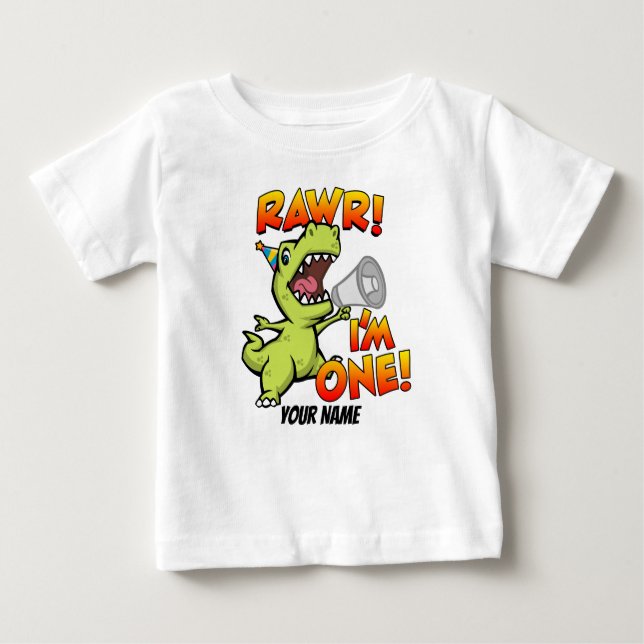 T-shirt Pour Bébé Rawr I'm One Dinosaur (Devant)