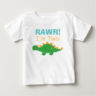 T-shirt Pour Bébé Rawr, j'ai deux ans, joli dinosaure pour bébés