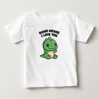 T-shirt Pour Bébé Rawr Signifie Que Je T'Aime | Dinosaure de mignon
