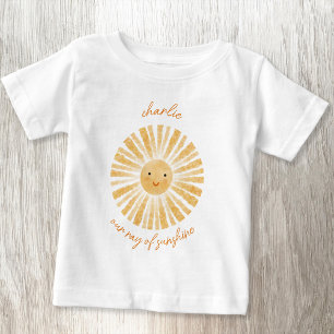 T-shirt Pour Bébé Rayon de soleil Aquarelle personnalisée