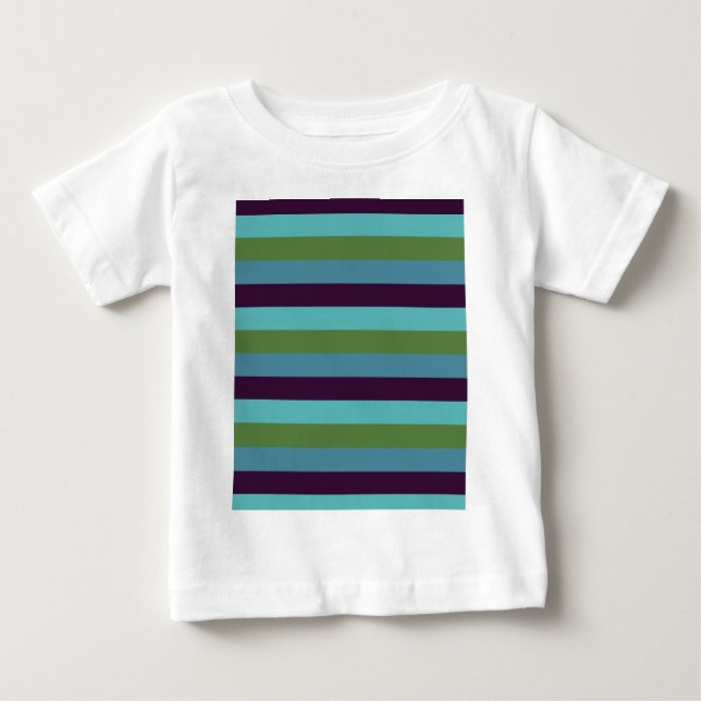 T-shirt Pour Bébé Rayures d'harmonie côtière (Devant)