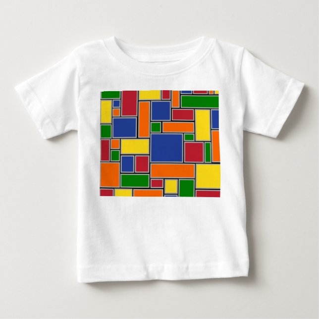 T-shirt Pour Bébé Rectangles colorées (Devant)