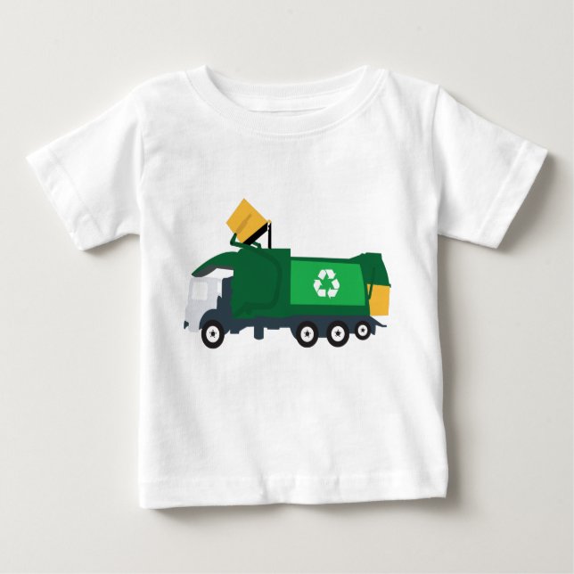T-shirt Pour Bébé Recyclage Camion à ordures (Devant)