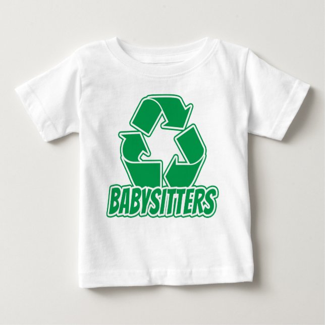 T-shirt Pour Bébé Recycle Babysitter (Devant)