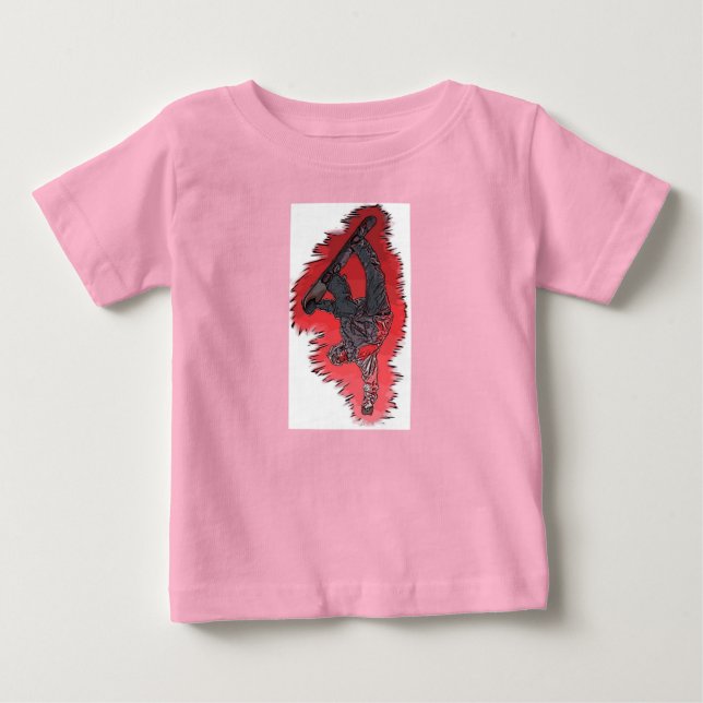 T-shirt Pour Bébé Red explosion bébé snowboarder tenue (Devant)