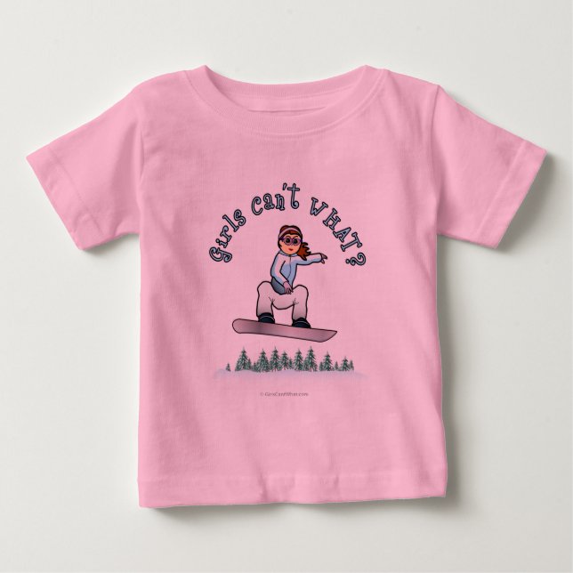 T-shirt Pour Bébé Red Femme Snowboarder (Devant)