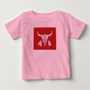 T-shirt Pour Bébé Red Ghost Dance Buffalo t-shirt rose bébé