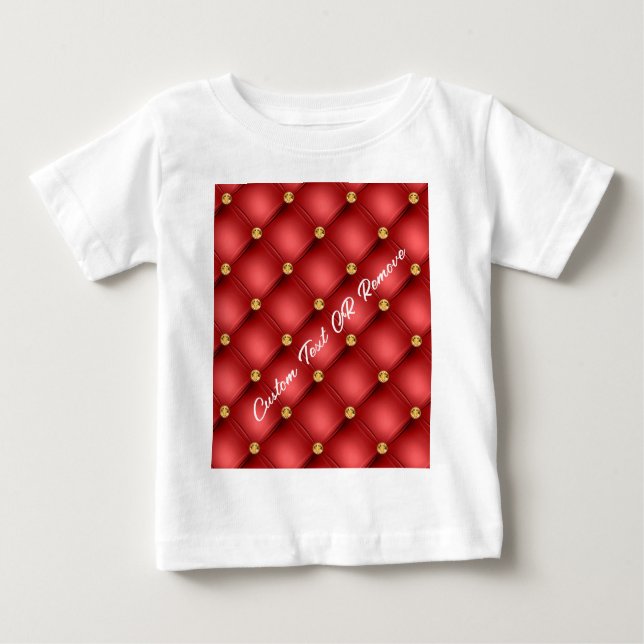 T-shirt Pour Bébé Red Gold Diamond personnalisé Nom du texte Baby T- (Devant)