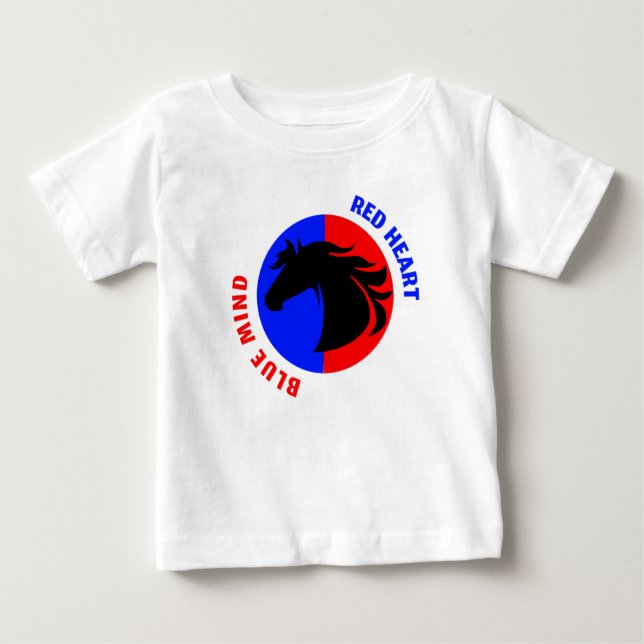 T-shirt Pour Bébé Red Heart Blue Mind Baby Bodysuit (Devant)