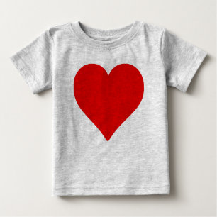 T-shirt Pour Bébé Red Heart Shape Love Classic Simple Minimalisme