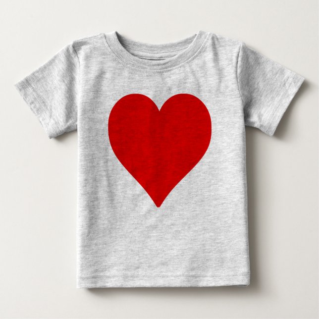 T-shirt Pour Bébé Red Heart Shape Love Classic Simple Minimalisme (Devant)