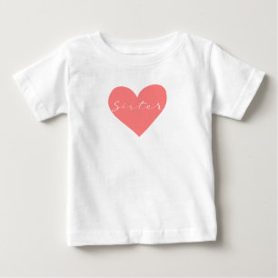 T-shirt Pour Bébé Red heart with text Sister