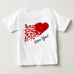 T-shirt Pour Bébé Red Hearts Vous Aimez