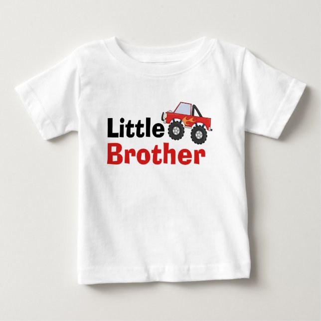 T-shirt Pour Bébé Red Monster Truck Little Brother (Devant)