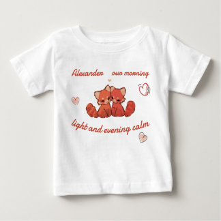 T-shirt Pour Bébé Red Panda Baby Tee – Custom Name