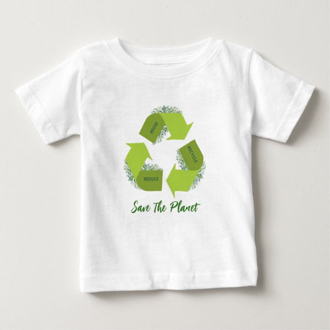 T-shirt Pour Bébé Réduisez, réutilisez, recyclez votre T-shirt bébé (Devant)
