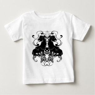 T-shirt Pour Bébé Réélaboration de lions vintage avec des volutes