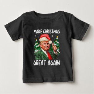 T-shirt Pour Bébé Refaire Noël Grande Encore Drôle Santa Trump 2025