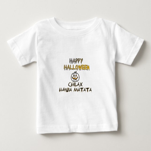 T-shirt Pour Bébé Refroidissez et détendez-vous Happy Halloween Coll (Devant)