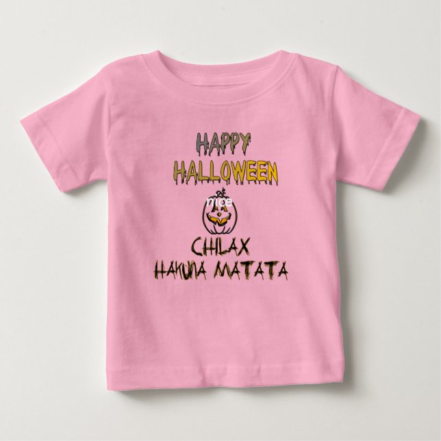 T-shirt Pour Bébé Refroidissez et détendez-vous Happy Halloween Coll (Devant)