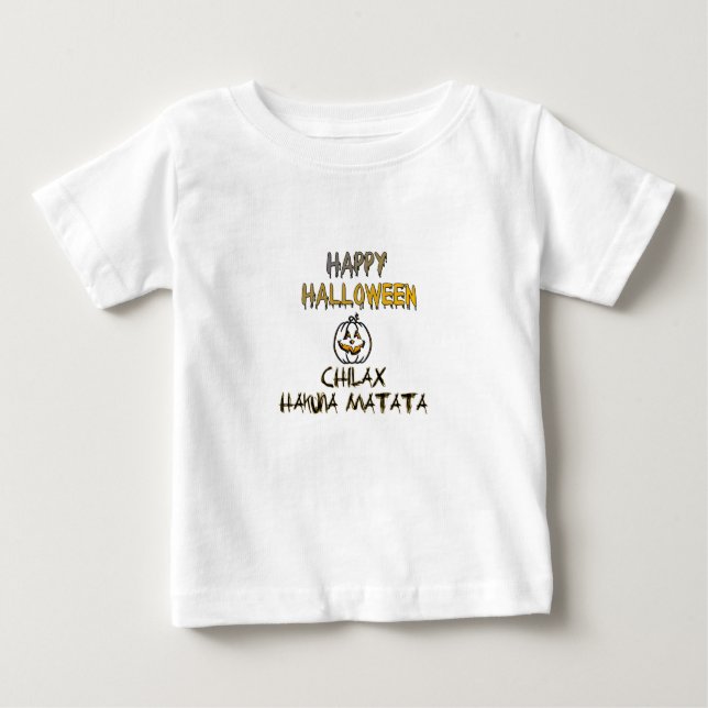 T-shirt Pour Bébé Refroidissez et détendez-vous Happy Halloween Coll (Devant)