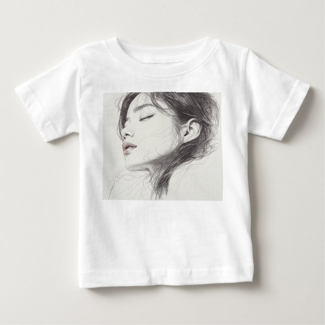 T-shirt Pour Bébé Regarde-la. (Devant)