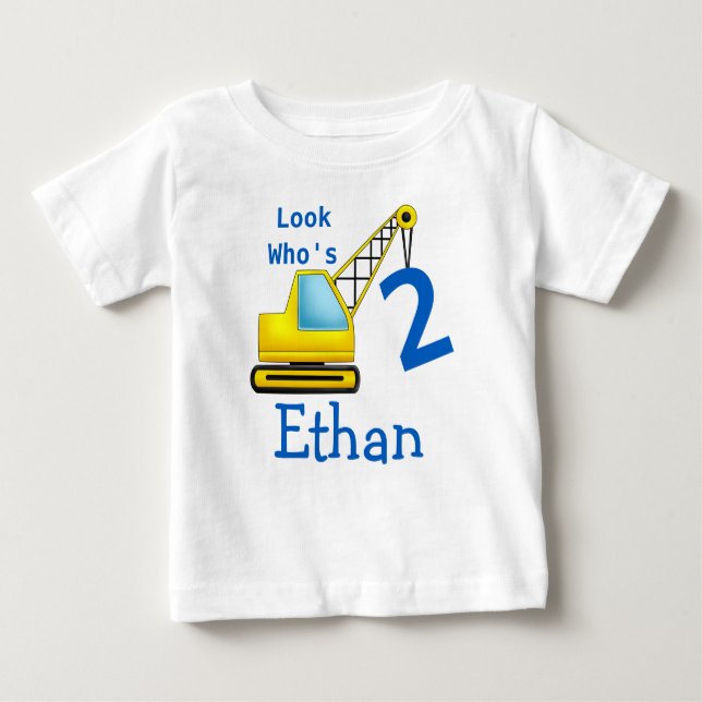 T-shirt Pour Bébé Regardez qui est 1 2 3 deuxième voiture de constru (Devant)